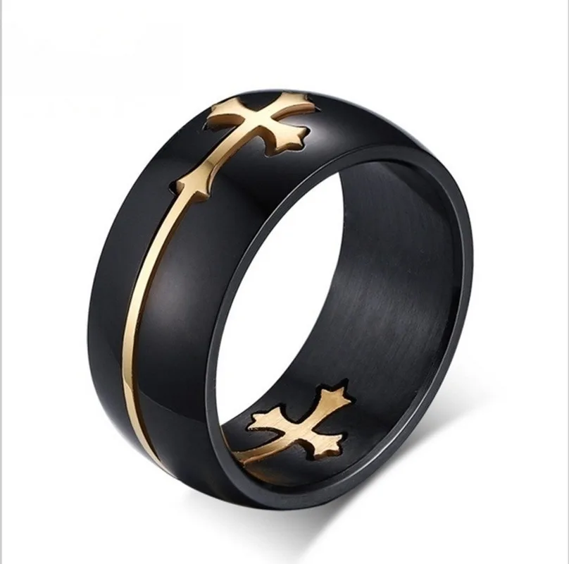 Classic Fashion Supreme Charm Men Women Detachable Black Double Layer Design Cross Rings Jewelry Gifts |