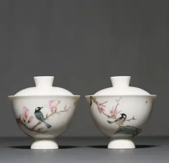 

120ml Hand Painted White Porcelain Gaiwan Kung Fu Tea Set Household Tea Bowl Ceramic Teapot Teapot Home Decor Gifts for Friends