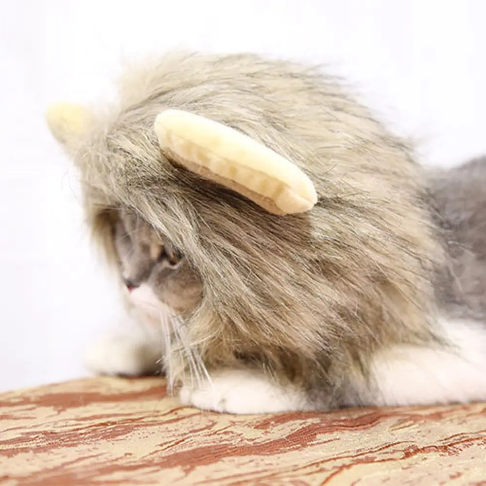 Головной убор кошки костюм косплей лев грива парик шапка с ушами котенок