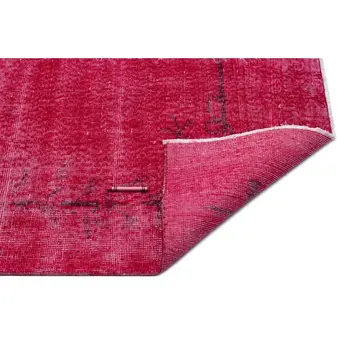 

Handmade Red Vintage Overdyed Turkish Area Rug 220x306 Cm-7'3''X10'0''
