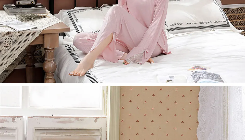 Корейская мода для беременных пижамы, костюм для кормления, одежда для сна, весенне-летняя одежда для беременных, ночная рубашка