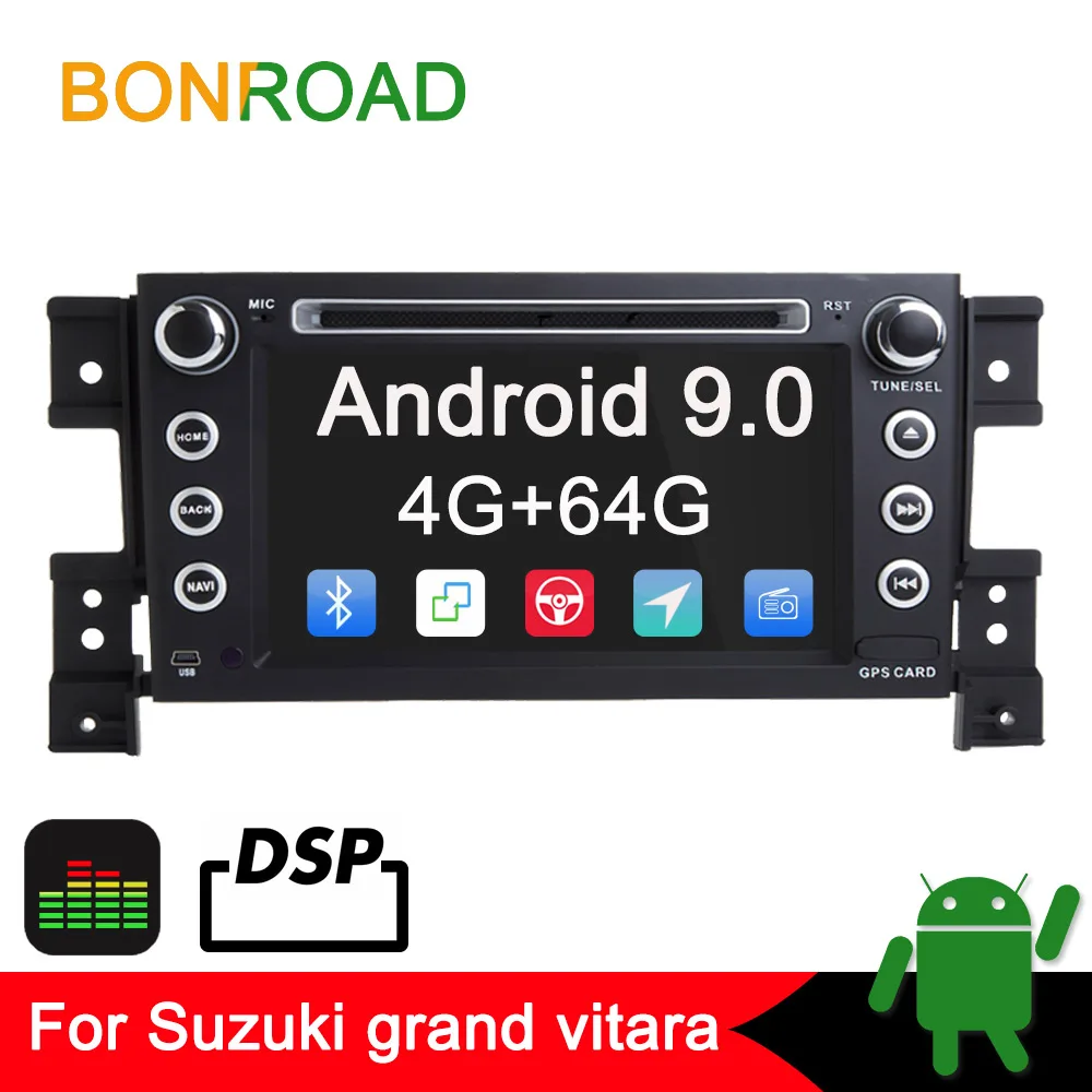 Perfect Bonroad 2Din Android 9.0 Car Multimedia Player for Suzuki Grand Vitara Car Radio VideoDVD GPS Navigation with RDS Ram4G Rom 64G 0 Perfect Bonroad 2Din Android 9.0 Car Multimedia Player for Suzuki Grand Vitara Car Radio VideoDVD GPS Navigation with RDS Ram4G Rom 64G 0
