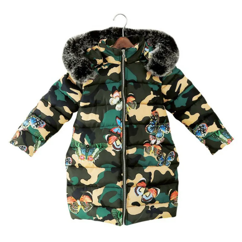 Детская одежда хлопковая стеганая одежда г. Зимняя утепленная камуфляжная одежда с принтом модная детская куртка с капюшоном