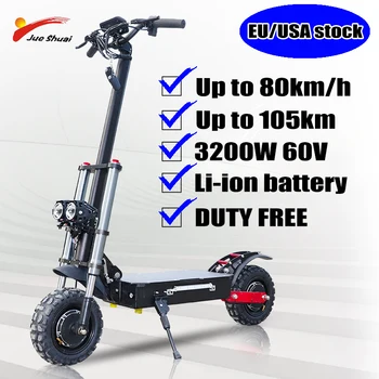 Günstig USA/EU Lager E Roller 3200W Elektrische Roller Mit Sitz Erwachsene 80 Km/h Faltbare Elektrische Transport Elektrische Fahrrad Duty Free
