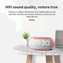 Bluetooth динамик зеркальный будильник супер бас беспроводной стерео перезаряжаемый динамик s поддержка TF AUX шумоподавление микрофон