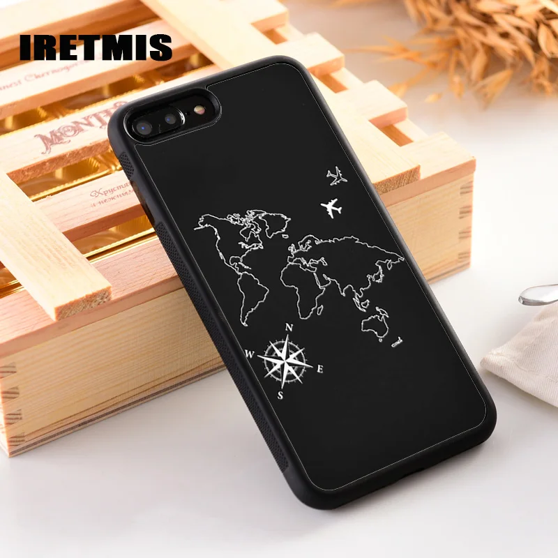Резиновый силиконовый чехол Iretmis для телефона iPhone 6 6S 7 8 PLUS X XS XR 11 12 Mini Pro Max принт с