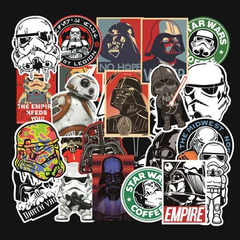 

25 pcs Star Wars Graffiti Adhesive Paper Cool Motorcycle Luggage Travel Trolley Laptop Guitar Waterproof Adhesive Paper
