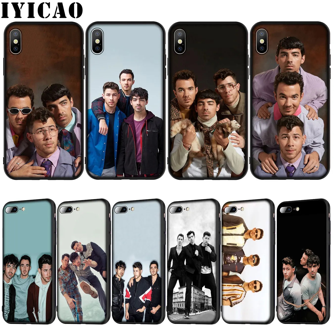 

IYICAO Jonas Brothers Soft Silicone Cover Case for iPhone XR X XS 11 Pro Max 10 6 6S 7 8 Plus 5 5S SE Phone Case