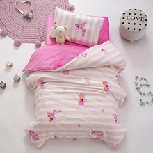 3 шт./компл. Детские Постельное белье натуральный хлопок мультфильм шаблон комплект для детской кроватки, в том числе наволочка Стёганое одеяло покровный лист из хлопчатобумажной ткани для новорожденных, Постельное белье