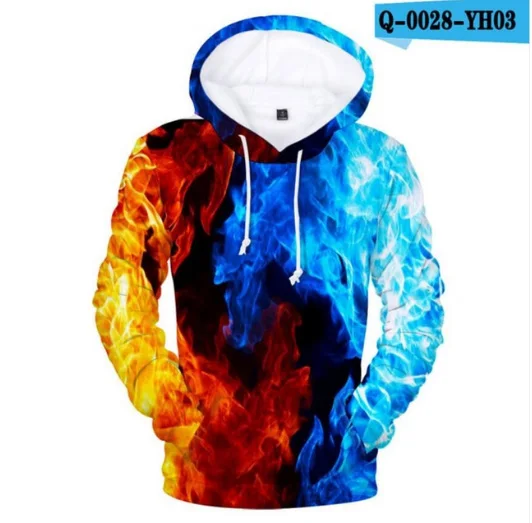 3D Space Hoodies Sweatshirts Blauw 