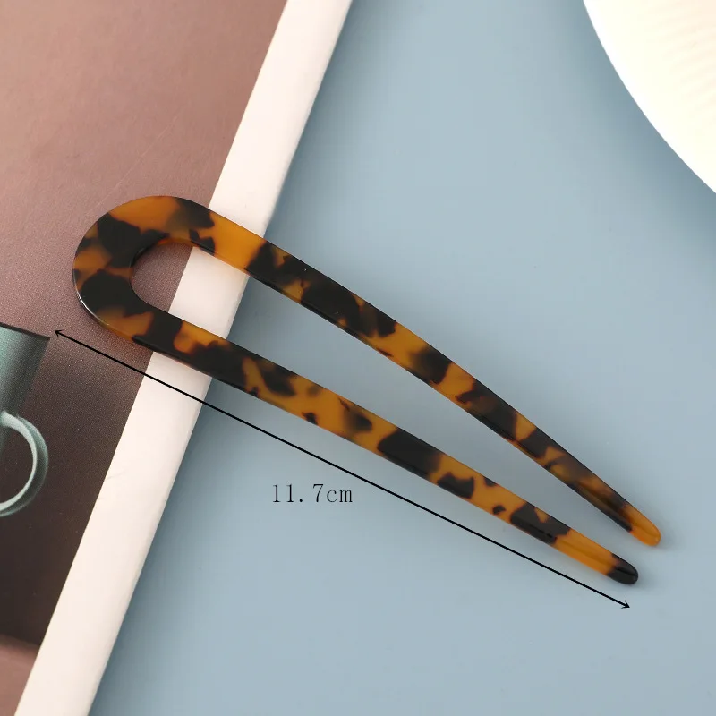 U Shaped Hair Stick French Hair Forks Acetate Hair Clips Hairpin Tortoise Shell U Sticks Pins for Women Hairstyle Accessories big hair clips