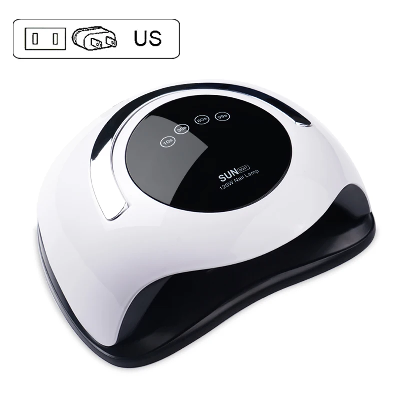 US Plug SUN BQ5T 72 Вт Светодиодная УФ-лампа для ногтей для сушки гель-лака Сушилка для ногтей ЖК-дисплей высокая пудра Авто зондирующая лампа для всех гелей - Цвет: US Plug