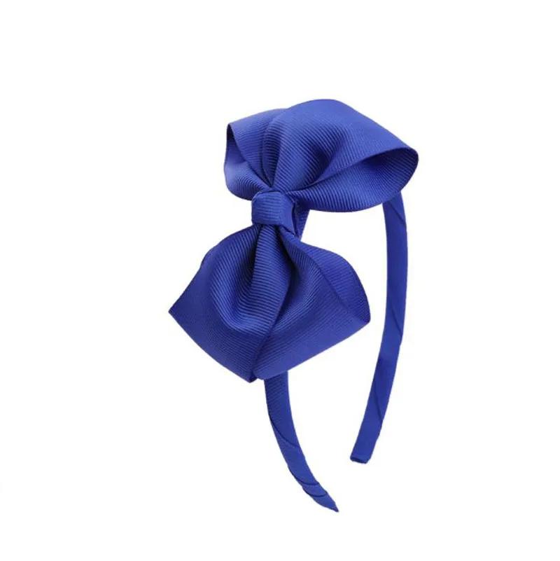 Meimile ленты волос лук оголовье grosgrain бантики, аксессуары для волос ленты волосы группы детей подарки на день рождения - Цвет: Royal blue headband