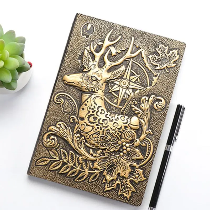 Creative Deer Embossed A5 Leather Notebook Journal Notepad Travel Diary Planner Book School Office Supplies Creative Deer Embossed A5 Leather Notebook Journal Notepad Travel Diary Planner Book School Office Supplies