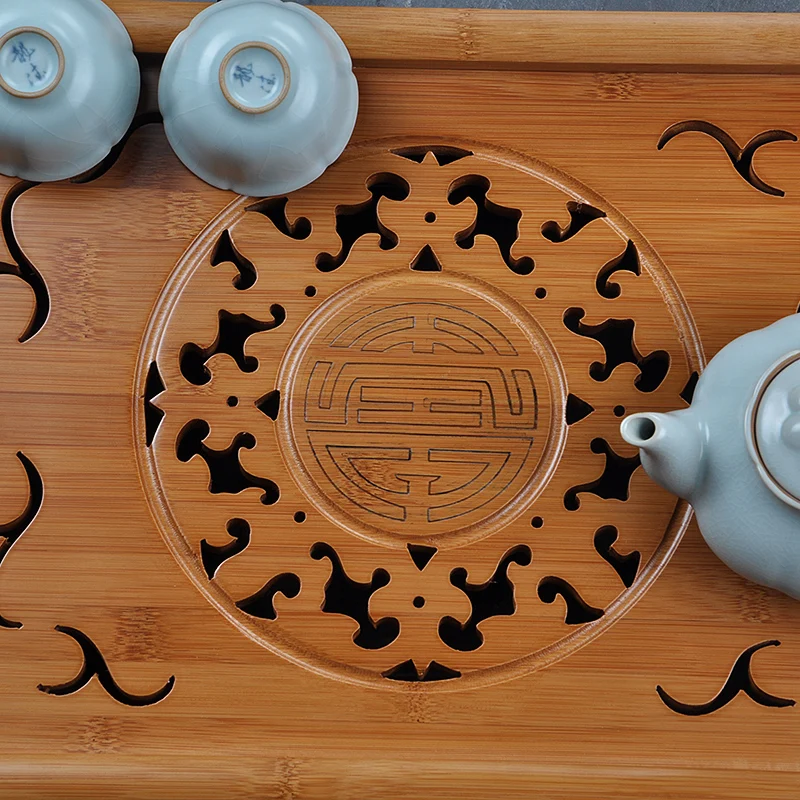 [GRANDNESS] Kong Ming Solar Circle Bamboo Gongfu поднос для подачи чая 49*29 см бамбуковый чайный столик