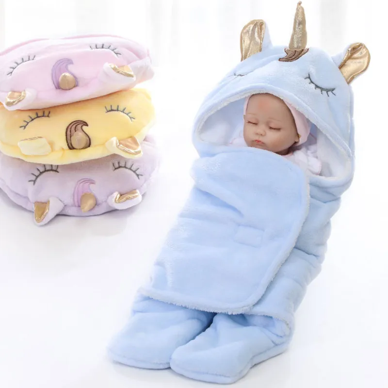 

Brand New Newborn Kids Baby Warm Swaddling Blanket Sleeping Bags Swaddles Warp Cotton Warm Cartoon Unicorn Sleeping Bags