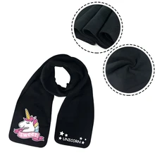 Зимний теплый шарф с принтом единорога, модный Простой Высококачественный хлопковый осенне-зимний детский шарф, зимний теплый шарф