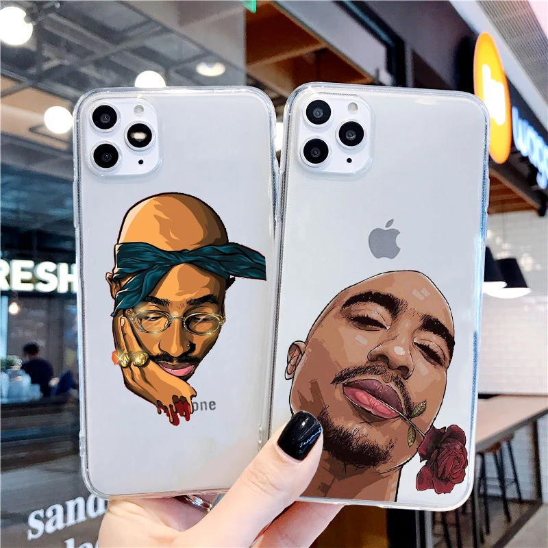 Рэппер Тупак 2PAC Makaveli ТПУ Мягкие чехлы для телефонов Capa para iPhone12pro 11pro max 6 6s 7 8 Plus X XR
