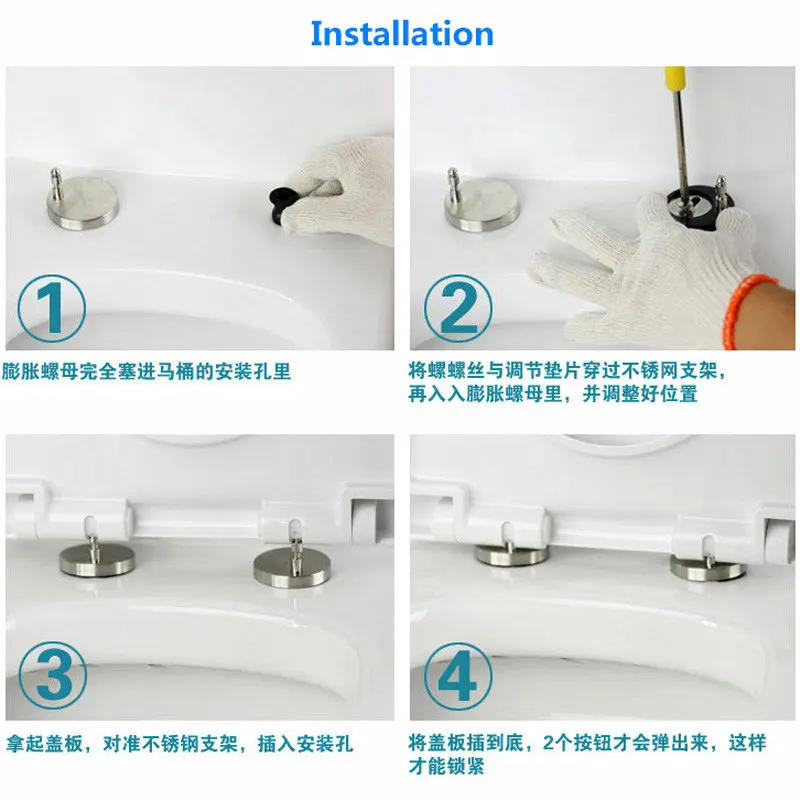 toilet seats cover base connection expansion bolt fixing hinge quick-release stainless steel toilet seats lid hinge screw J19399 toilet seat accessories toilet hinge replacement