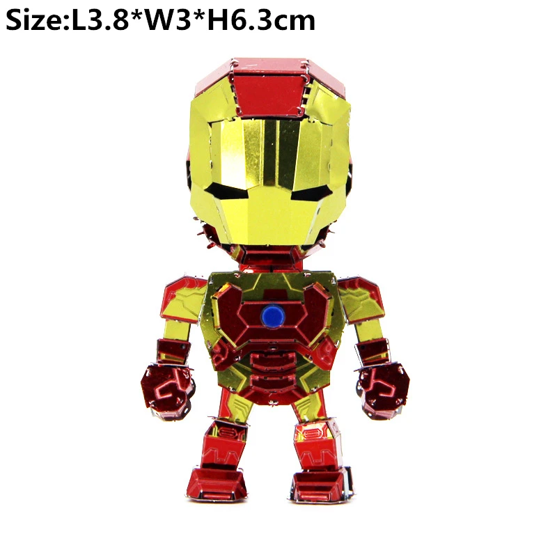 Marvel Avengers Thanos 3D Metal Puzzles Hulk Iron Ant Man Spiderman Jigsaw Kits Adults Action Models Figures Collection Gift Toy - Цвет: Iron Man Red