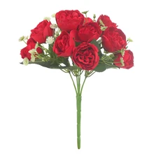 Свадебное домашнее украшение для вечеринок Роза ткань искусственный букет цветов 27,5 см X 16 см цвет шампанского/красный/синий