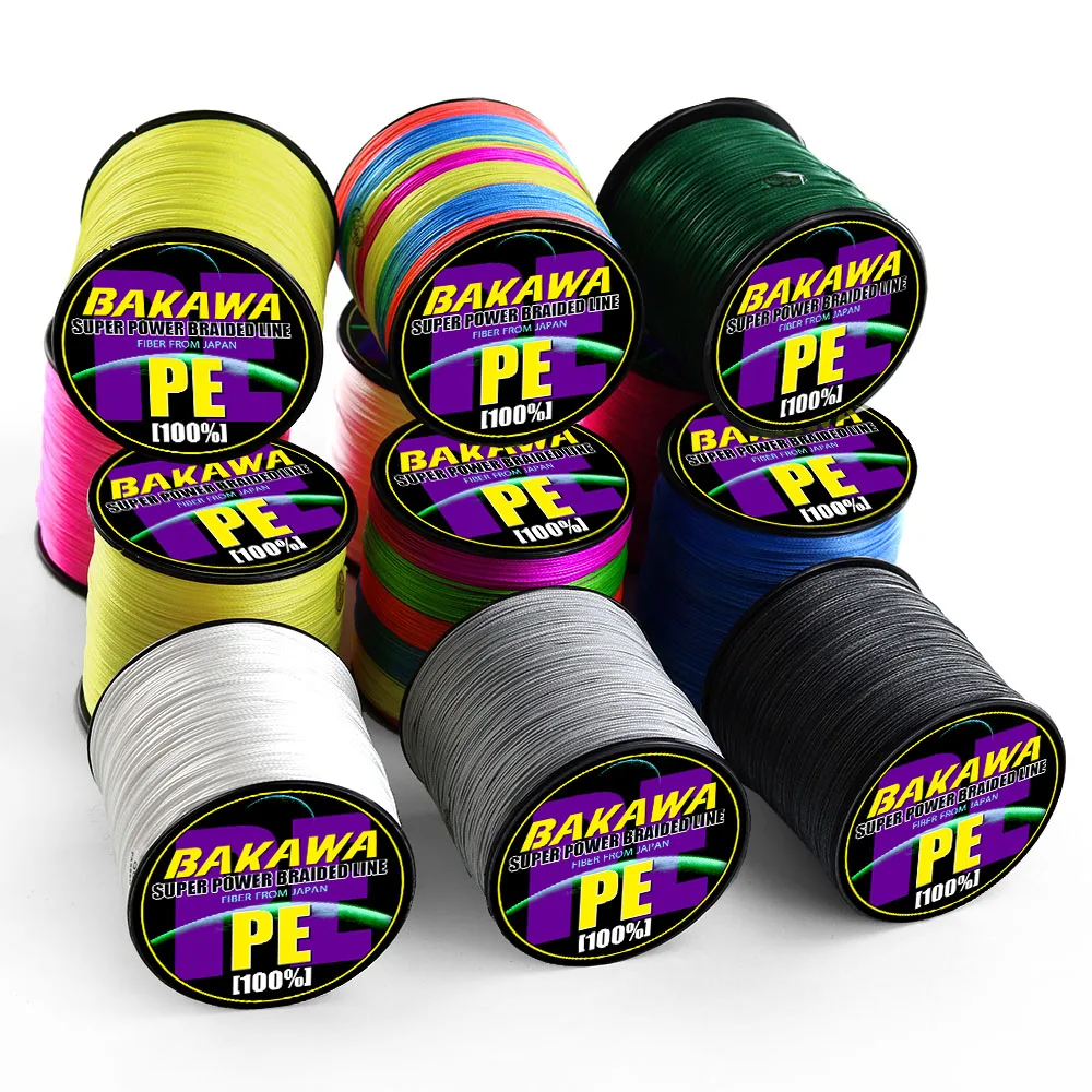 

BAKAWA Brand 4 Strands 300M Braided Fishing Line Multicolor Super Power Japan Multifilament PE Braid Line Saltwater/Freshwater