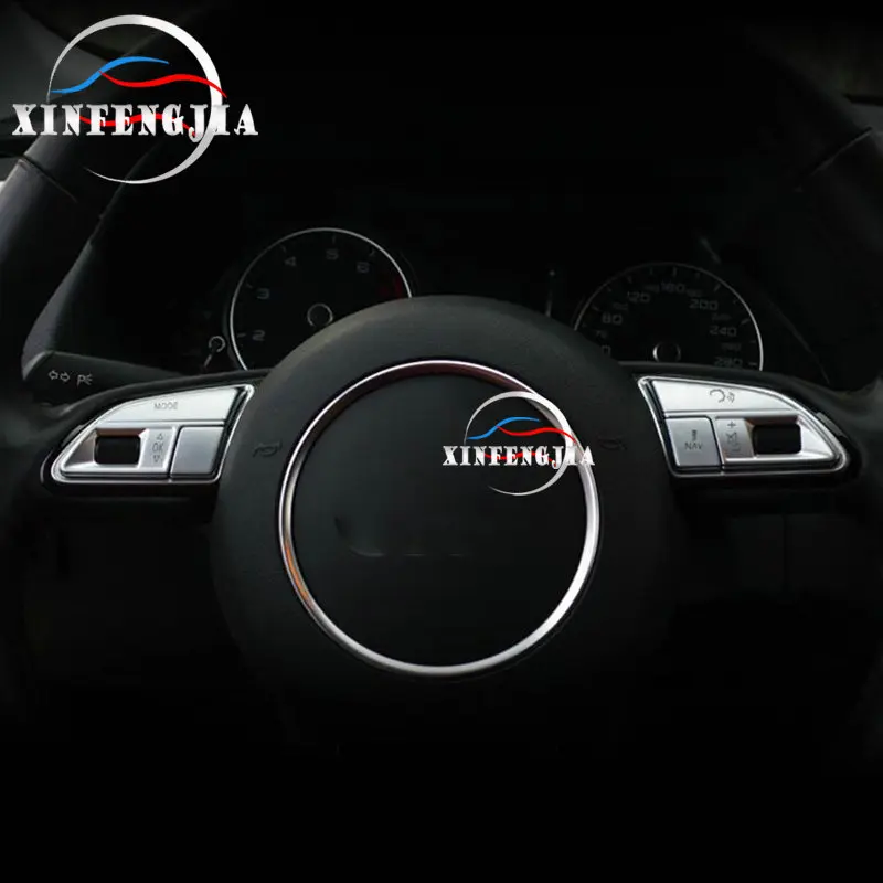 Для Audi A4 B8 A5 Q5 13-16 6 шт. Хром ABS кнопки рулевого колеса Блестки крышка отделка