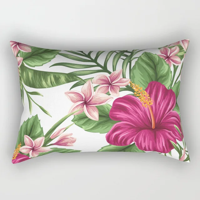 Тропический красивый цветочный растительный дорожный спальный чехол для подушки, прямоугольная наволочка для подушки, декоративная наволочка 30*50 см - Цвет: H13