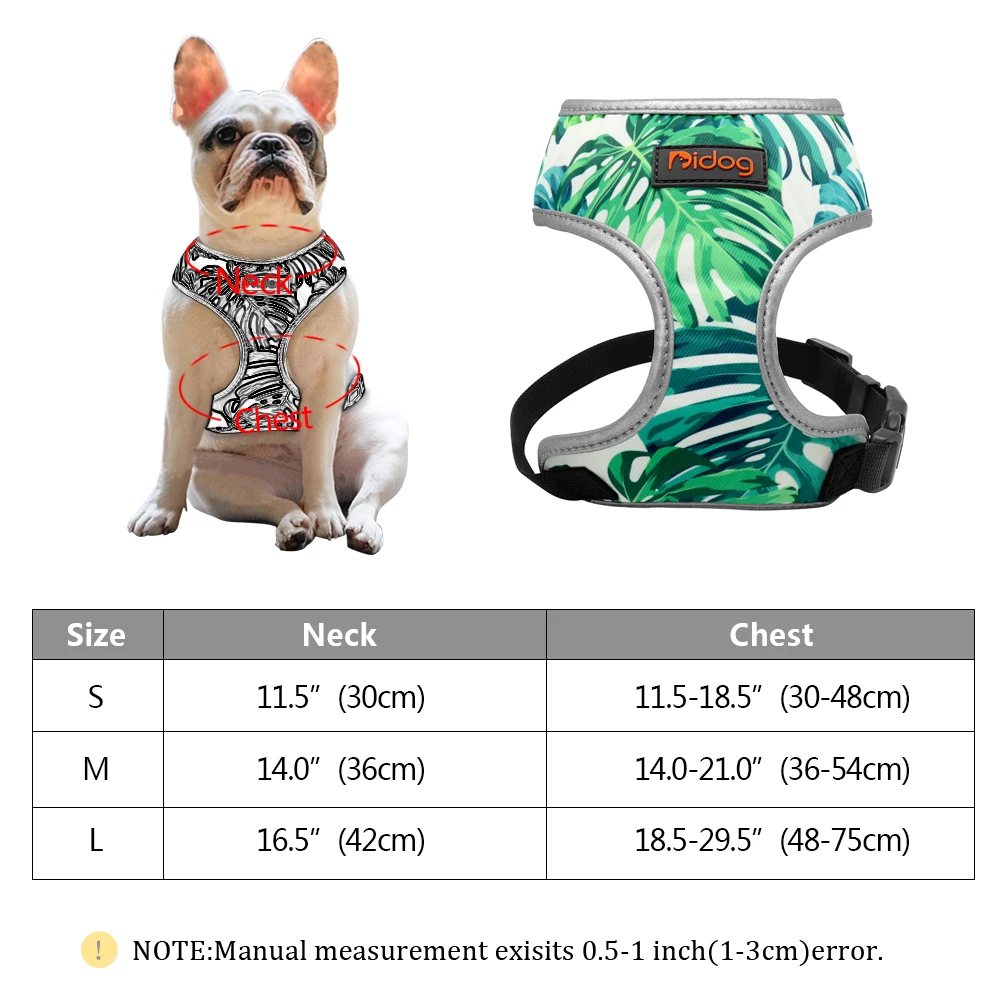 Cute Fruit Small Dog Harness Vest Print Cat Puppy Harness Mesh Reflective Harness for Small Dogs Cat Chihuahua Yorkshire 