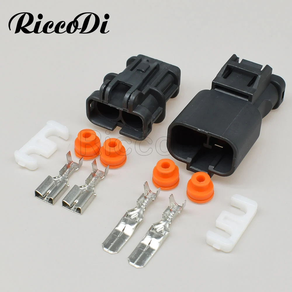 1-20 Kit 6.3mm 7222-6423-30 7123-6423-30 2 Pin Way Male Female Sealed Waterproof Auto Speed Water Temperature Plug Connector |