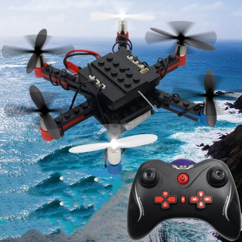 L333 игрушечный самолет с дистанционным управлением DIY самолет строительные блоки 2,4 ГГц пульт дистанционного управления Квадрокоптер Собранный шестиосевой Дрон