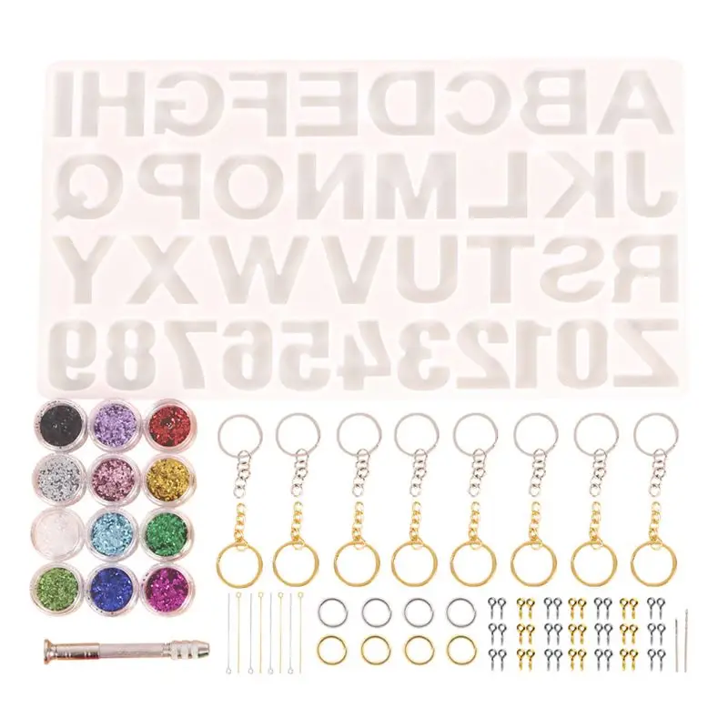 

DIY Crystal Epoxy Resin Mold Capital Letters Ornament Pendant Casting Mould Handmade Crafts Jewelry Making Tools