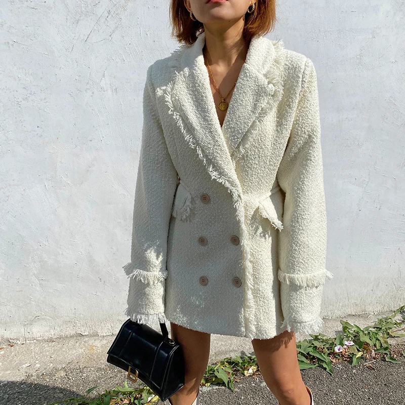 2020 Real Lange Jaqueta Feminina Blazer Mujer Vadim vrouwen Pak 2020 Lente Nieuwe Stijl Omzoomd Rand Losse Schouder Pad jas 2020 Real Lange Jaqueta Feminina Blazer Mujer Vadim vrouwen Pak 2020 Lente Nieuwe Stijl Omzoomd Rand Losse Schouder Pad jas
