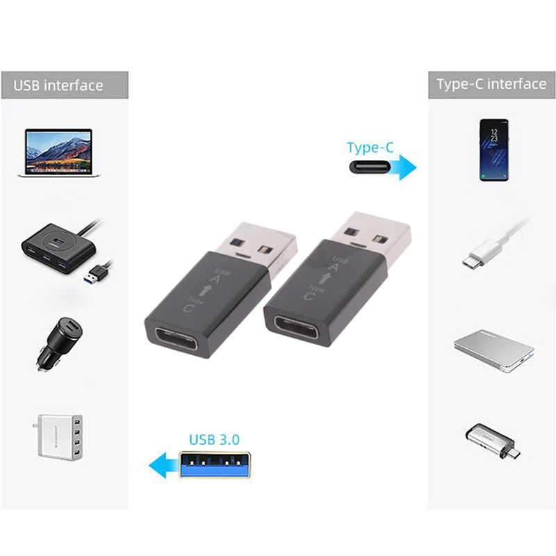 1Pcs USB-C Type C Female to Type A USB 3.0 Male Converter Connector Adapter Charger Plug Supplies