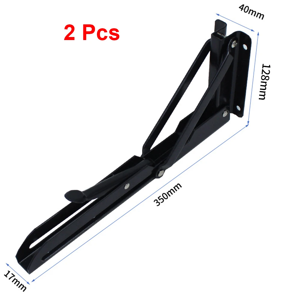 Black 14 inches 2 шт черный кронштейн полки складные треугольные кронштейны стол скамейка настенный K-тип полка для микроволновки аксессуары для дома на колесах - Цвет: Black 14 inches