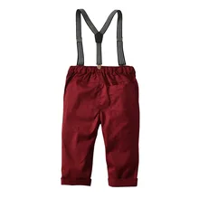 Детская одежда в английском стиле; тканый саржевый костюм; брюки на подтяжках; комплект из двух предметов; деловые брюки; брюки для мальчиков