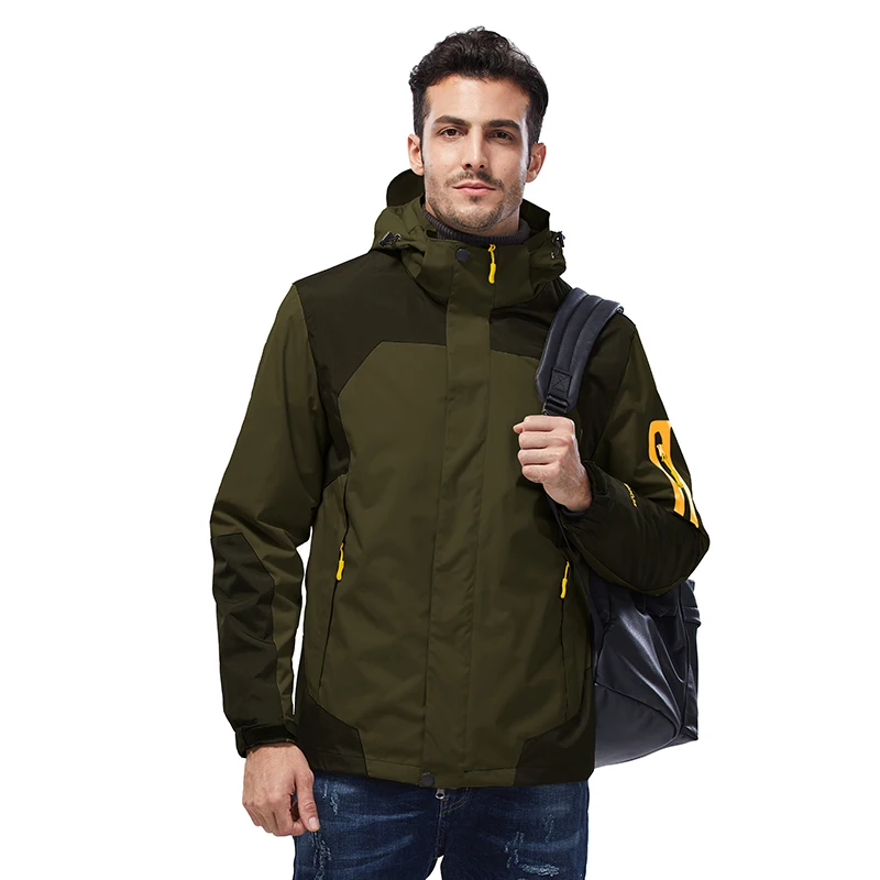 Men Green Водонепроницаемая куртка для спорта на открытом воздухе, лыжный костюм, флисовая куртка для походов, мужская и женская зимняя куртка три в одном, теплое пальто для альпинизма - Цвет: Men Green