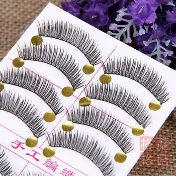 

Handmade False Eyelashes Natural Thick Long Makeup Densely Cotton Thread Stem Silk Eyes Eyelashes Extension