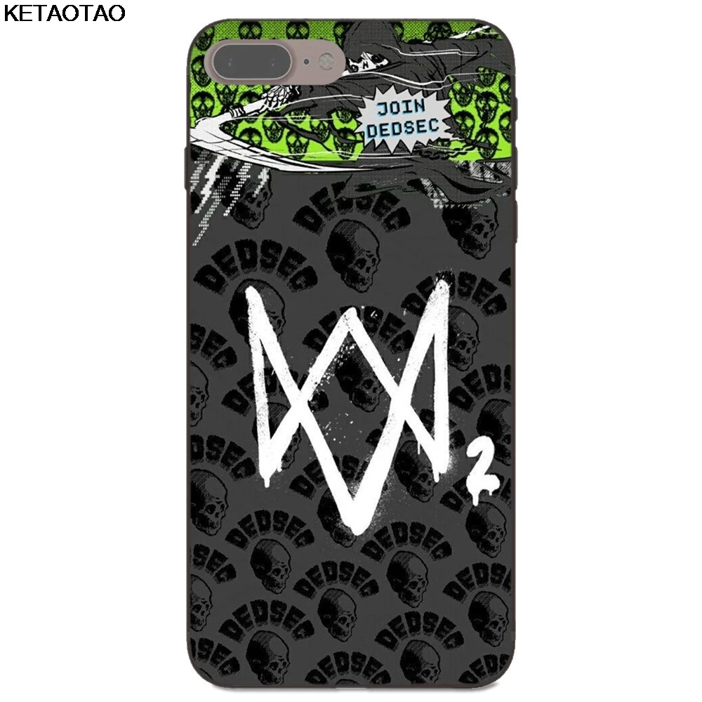 KETAOTAO Watch Dogs 2 Dedsec чехол для телефона s для iPhone 4S 5S 6S 7 8 Plus X XS XR 11 Pro для samsung чехол из мягкого ТПУ резины и силикона - Цвет: Темно-синий