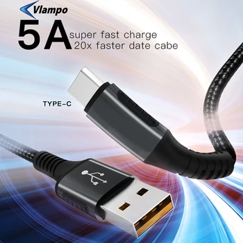 

VLAMPO 2020 USB 5A Quick Cable Type C For Huawei Mate 20 P30 P20 Fast Charging Charger For Xiaomi Redmi Note 8 Samsung S10 S9 S8
