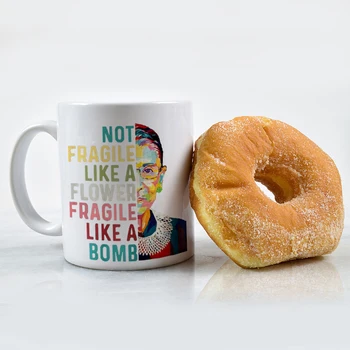 

Not as fragile as a flower Fragile like a bomb mug, an inspiration mug, Love Mug, coffee mug, gift for her