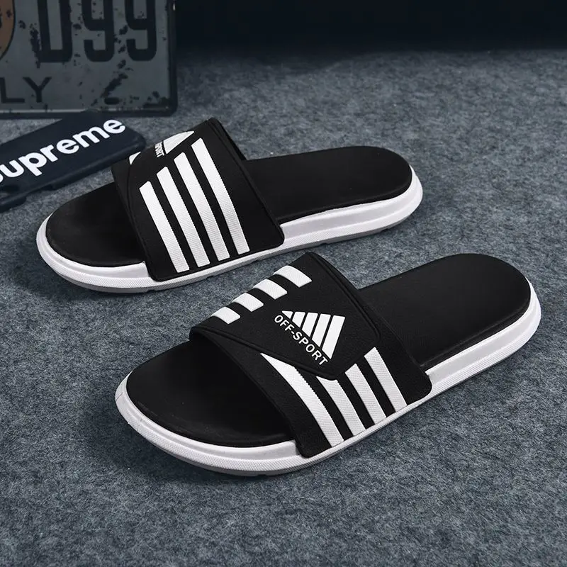 Coslony Slippers Voor Mannen Drie Strepen Schoenen Dikke Zool Antislip Luxe  Merk Sandalen Zomer Slides Heren Strand Schoenen man Slipper|Slippers| -  AliExpress
