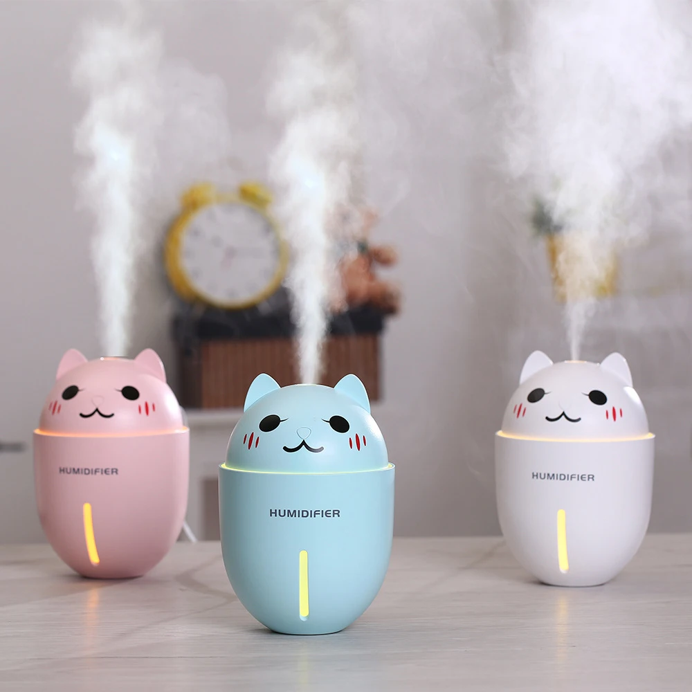 

3 In 1 320ML Portable Air Humidifier Essential Oil Diffuser Aromas For Home With LED Light Mini USB Fan Ultrasonic Humidifier