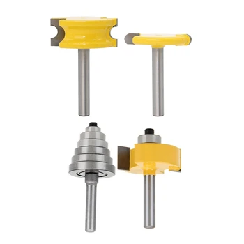 

2 Pcs 1/4Inch Shank 1/4Inch Diameter Flute and Bead Router Bit & 1x 1/4 Inch Shank Rabbeting Router Bit with 6 Bearings