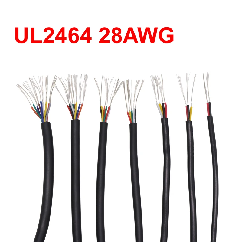 Cabo de Núcleo para Usb 4 5 7 8 9 10 Mouse Teclado Fio Faça Você Mesmo Pvc Cabo Macio Bainha Linha Controle 28 Awg 10m Ul2464 28awg 2 3