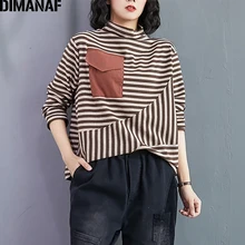 Best Price DIMANAF Plus Size Women T-Shirt Long Sleeve Tops Tunic Tees Striped Print Cotton Loose Autumn Winter tshirt Women Clothing M-2XL Best Price DIMANAF Plus Size Women T-Shirt Long Sleeve Tops Tunic Tees Striped Print Cotton Loose Autumn Winter tshirt Women Clothing M-2XL
