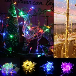 10M 100LED String Lights Waterproof Outdoor Garland Fairy Christmas Lights 8 Mode AC Power Holiday Wedding Party Decoration Lamp