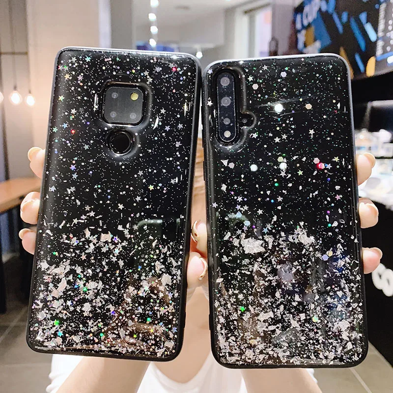 Блестящие чехлы со звездами для телефонов huawei P30 P20 Lite mate 10 20 Pro мягкий чехол для Honor 8X 10lite 20Pro V20 Nova 3 3i 4 5 5i