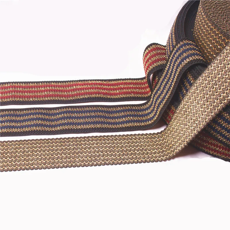 

1M/roll Three-color Strip webbing Elastic Rubber Band 6.3 cm elastic cord DIY Belt Dress Pants Garment Sewing Accessories