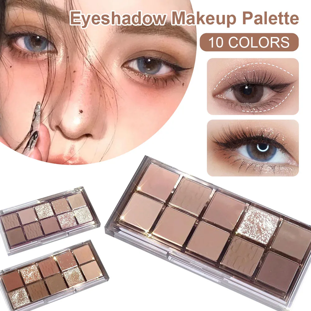 10 Colors Eyeshadow Makeup Palette Matte Glitter Eye Shadow Pigment Waterproof Lasting Eyeshadow Cosmetics